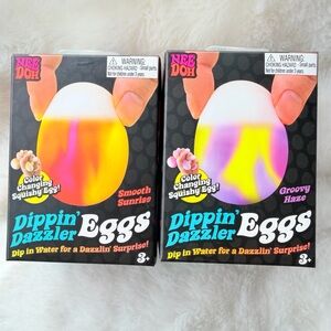 Lot of 2 NeeDoh Dippin' Dazzler Eggs - Easter Fidget Squishy - Viral